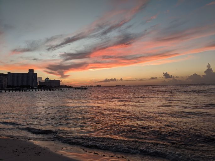 Sunset view in Cancun, Mexico