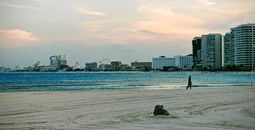 The beach in Cancun, Mexico.