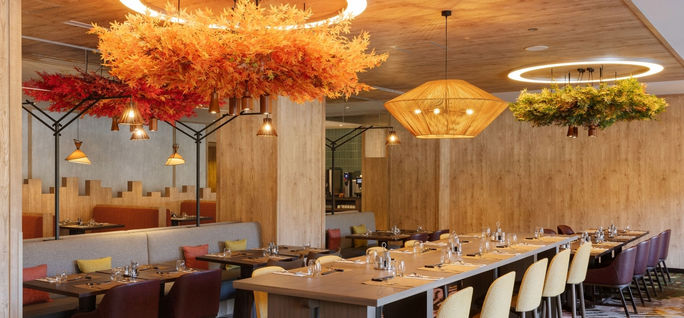 Yoichi, the main dining room inside the new Club Med Kiroro Grand ski resort. Club Med, Club Med Kiroro Grand, Yoichi, ski resorts in japan, japanese ski resorts, hokkaido resort, resorts in hokkaido