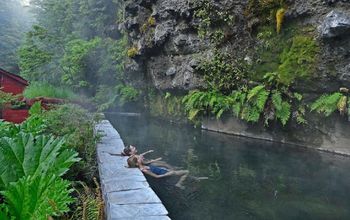 Enjoying hot springs in Chile