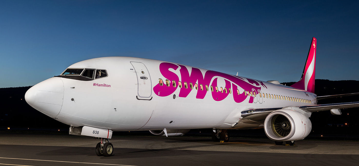 Image: Swoop is offering eight sun destinations from YHM this winter, with up to 24 flights per week. (PHOTO: courtoisie de Swoop)