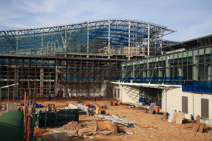 New unfinished airport terminal