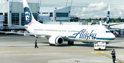 Alaska Airlines plane at Seattle-Tacoma International Airport