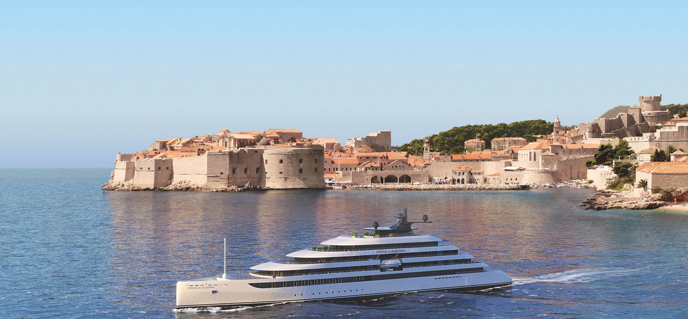 Image: Emerald Cruises' first ocean-going yacht, Emerald Azzurra. (Rendering via Emerald Cruises)