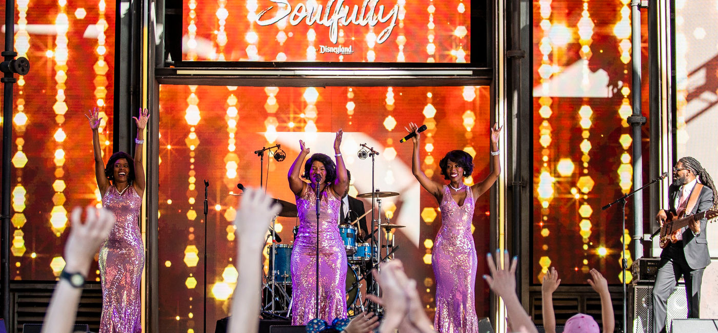 Image: The music group 'Midnight Hour' performs during Black Music Month at Disneyland Resort. (Source: Disneyland Resort)