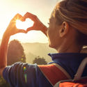 traveler, young woman, heart, outdoors, nature, park