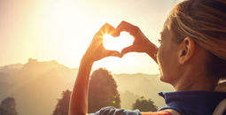 traveler, young woman, heart, outdoors, nature, park