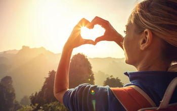 traveler, young woman, heart, outdoors, nature, park