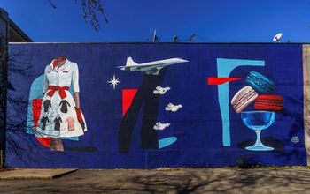 Murale Alfa Foxtrot AirFrance à Montréal
