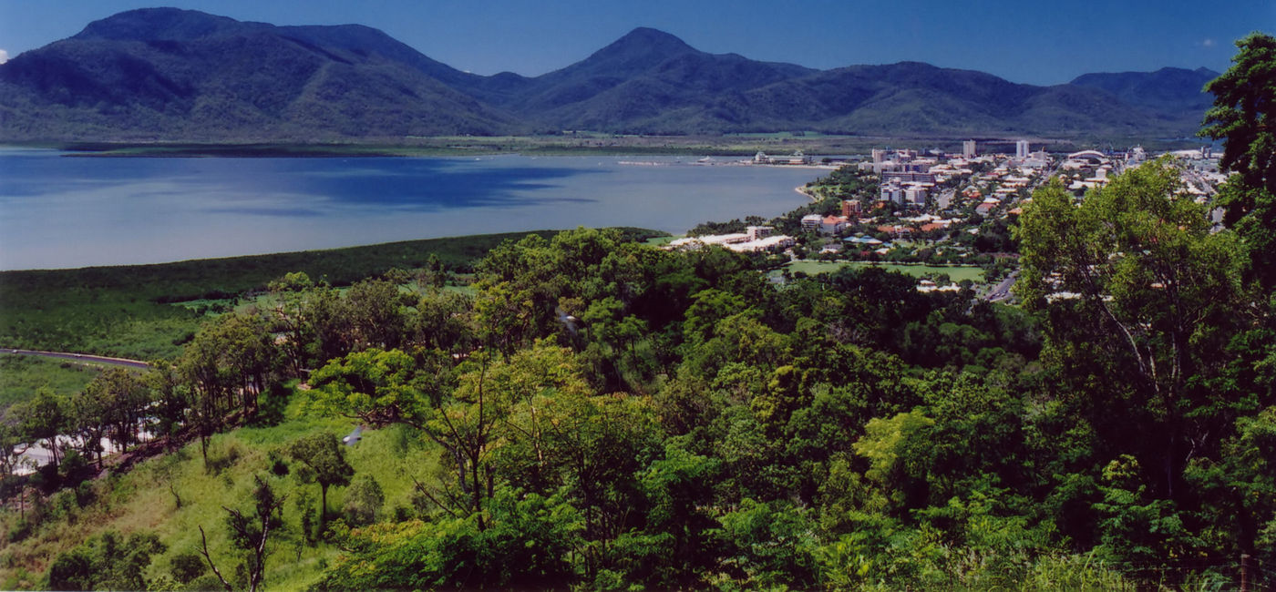 Image: A view of Cairns, Australia from the north. Gateway to the Great Barrier Reef (Photo via Ramsey / Getty Images / E+)