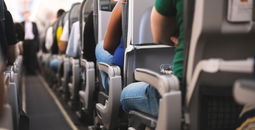 passengers, airplane, cabin, interior, aisle, seats, flyers, flight