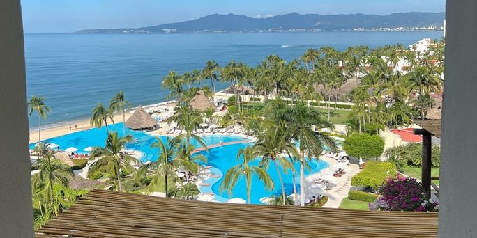 View from a secret terrace suite at Grand Velas. View from a secret terrace suite at Grand Velas.