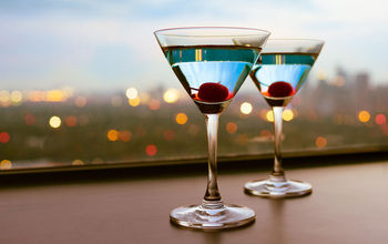 A pair of martini cocktails
