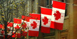 Canada House, Canadian National Flags, Trafalgar Square, London, embassy, maple leaf