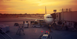 Plane at the gate at Fort Lauderdale Airport