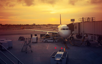 Plane at the gate at Fort Lauderdale Airport