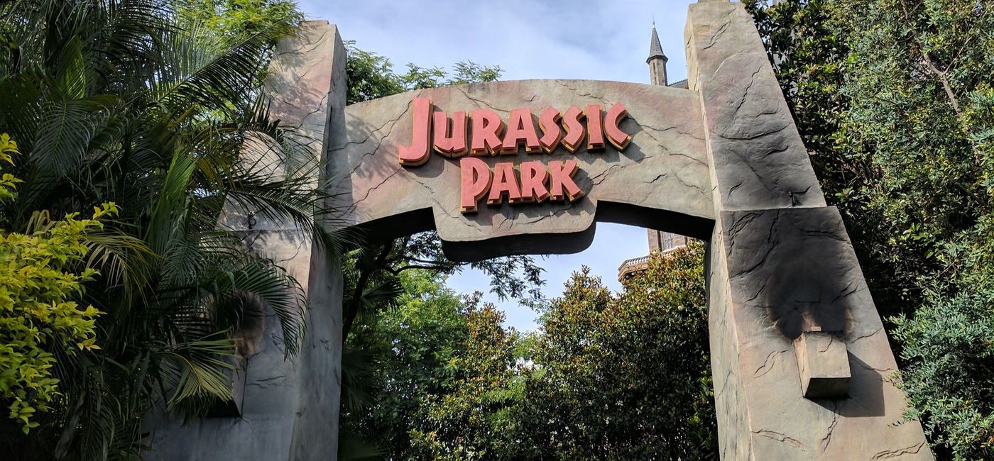 Image: Jurassic Park Entrance at Islands of Adventure in Orlando, FL (Photo by Lauren Bowman)