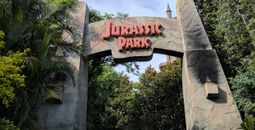 Jurassic Park Entrance at Islands of Adventure in Orlando, FL