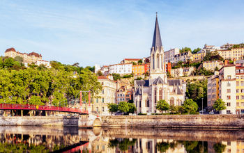 Panoramic view of Lyon, France.