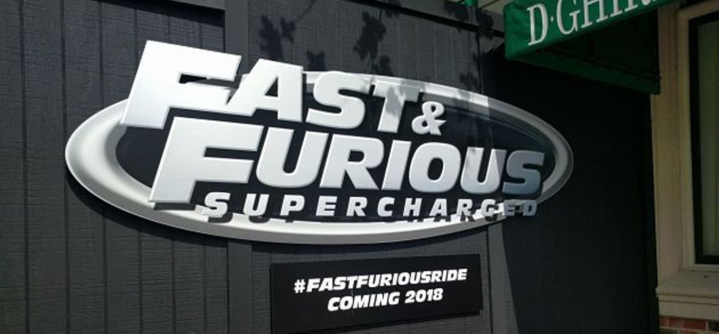 Image: PHOTO: Sign for the new Fast & Furious ride, Universal Orlando Resort. (photo by Eric Bowman)