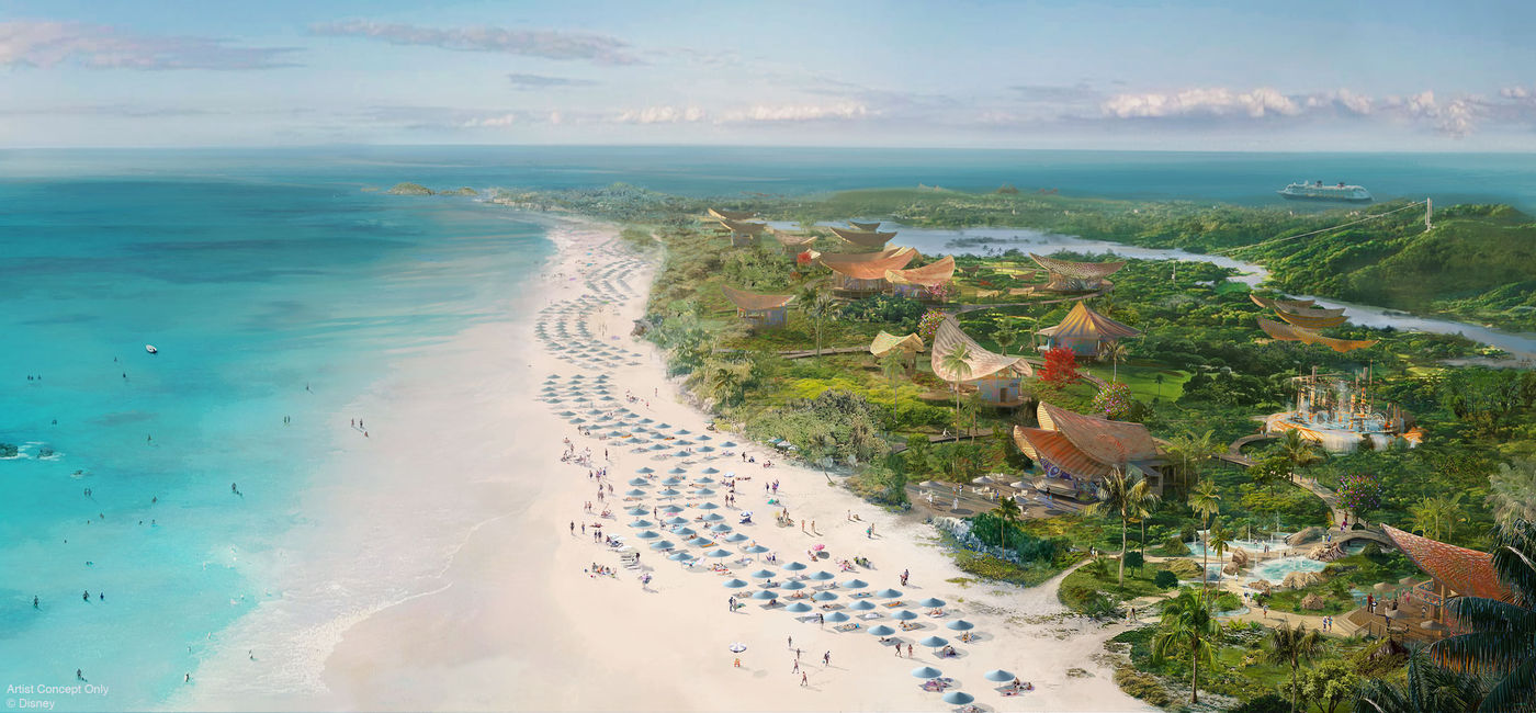 Image: Artist concept of the new Disney port of call in the Bahamas, which will be located on the breathtaking island of Eleuthera at a place called Lighthouse Point. (Photo via Disney Cruise Line)