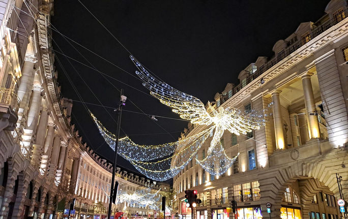 Christmas Lights on Regent Street in London London, christmas lights, london at Christmas