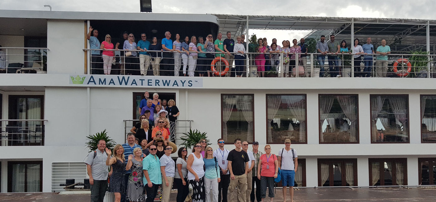 Image: PHOTO: CruiseOne/Dream Vacations travel agents on the Mekong River with AmaWaterways. (photo courtesy CruiseOne/Dream Vacations)