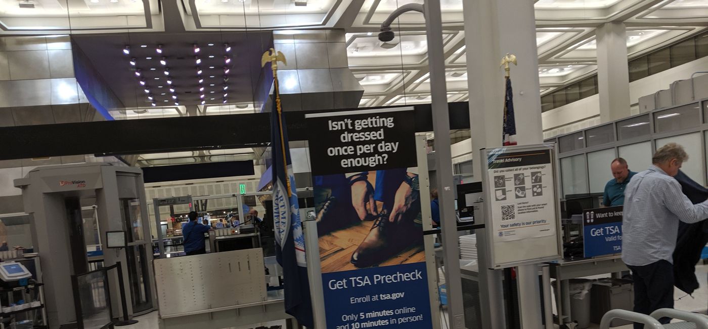 Image: TSA Pre-Check at Airport Security Line (photo by Eric Bowman)
