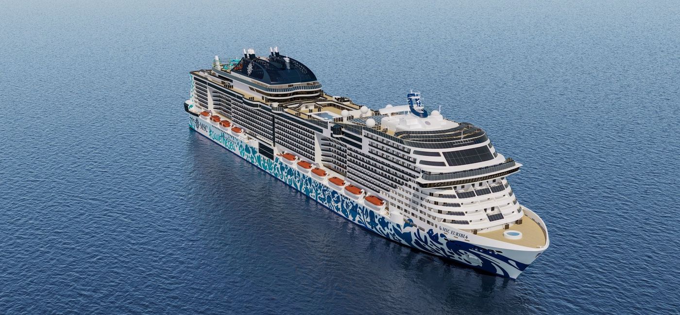 Image: Rendering of the new MSC Euribia, debuting in Copenhagen in June, 2023. (photo via MSC Cruises) ((photo via MSC Cruises))