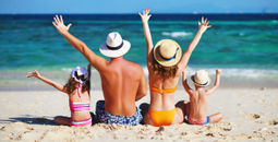 A family enjoying a day at the beach