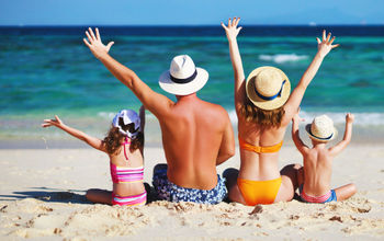 A family enjoying a day at the beach