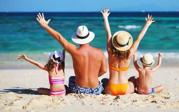 A family enjoying a day at the beach