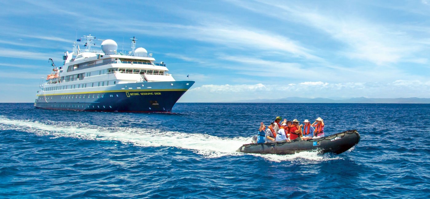 Image: Lindblad Expeditions adventures include exploring in motorized inflatable crafts. (Photo via Lindblad Expeditions)