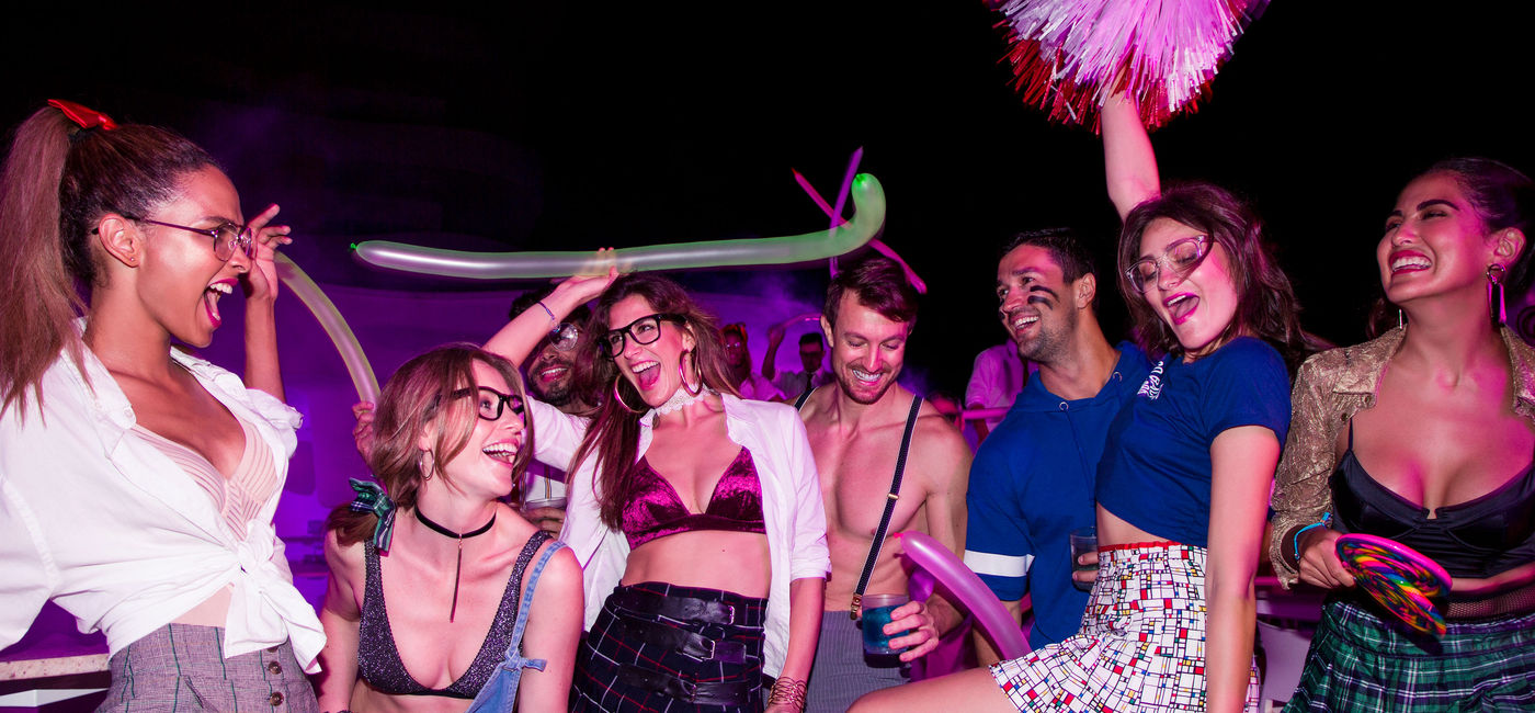 Image: PHOTO: School Girls & Nerds theme night at Temptation Cancun Resort. (photo via Original Group)