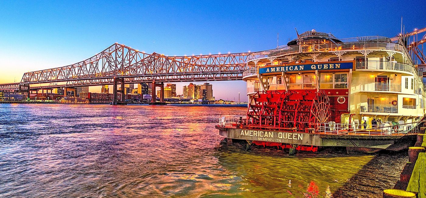 Image: The American Queen docked in New Orleans, Louisiana. (photo courtesy of American Queen Steamboat Company)