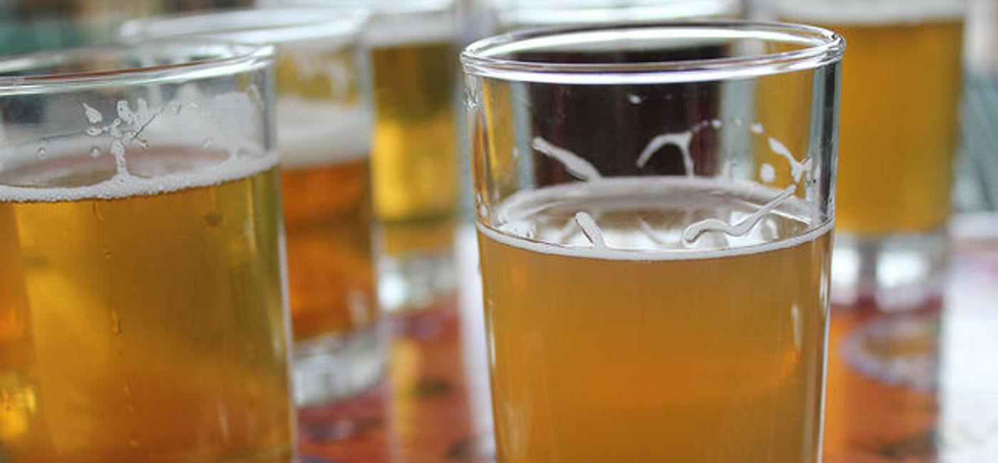 Image: PHOTO: A row of beer glasses. (photo via Flickr/Quinn Dombrowski)