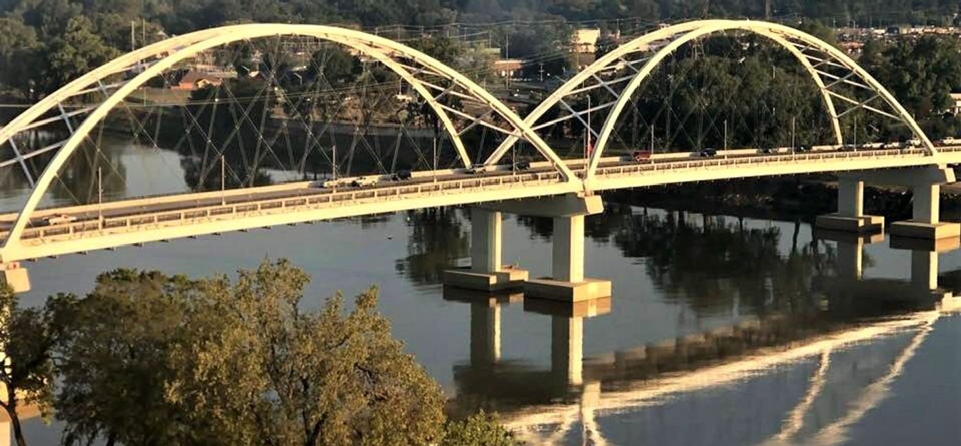 Image: PHOTO: Little Rock Broadway Bridge over the Arkansas River. (Photo by Noreen Kompanik)
