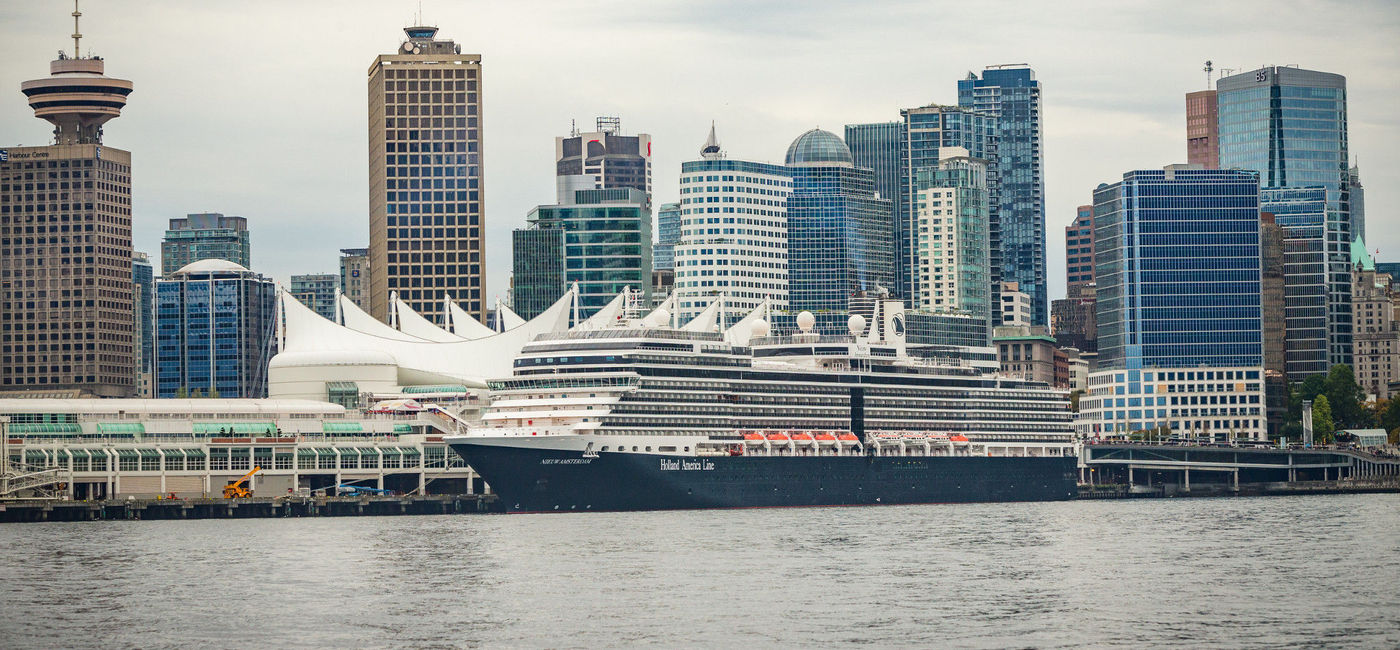Image: Holland America Line's Nieuw Amsterdam at Canada Place in Vancouver. (Photo via Holland America Line)