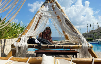In a "pyramid" on rooftop of Casa de la Pyramid, Xcaret Hotel Arte