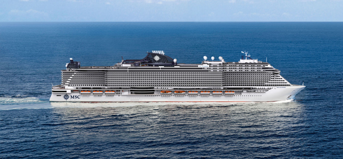 Image: The 5,000-passenger MSC Seashore is due to enter service in July 2021 in the Mediterranean. (Rendering courtesy of MSC Cruises)
