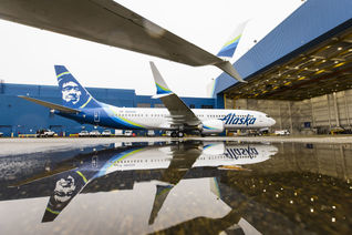 Alaska Airlines Boeing 737-9 MAX in Seattle.
