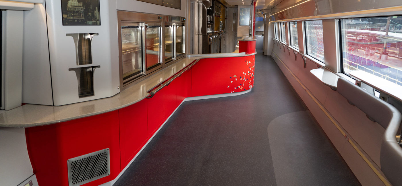 Image: The cafe car will offer more convenient food service. (photo via Amtrak Media)