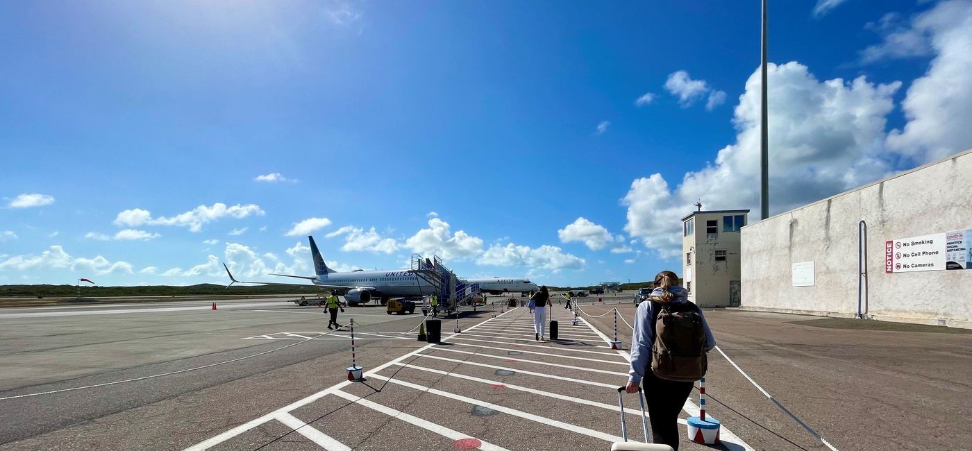 Image: Passengers boarding at Providenciales International Airport. (photo by Codie Liermann)