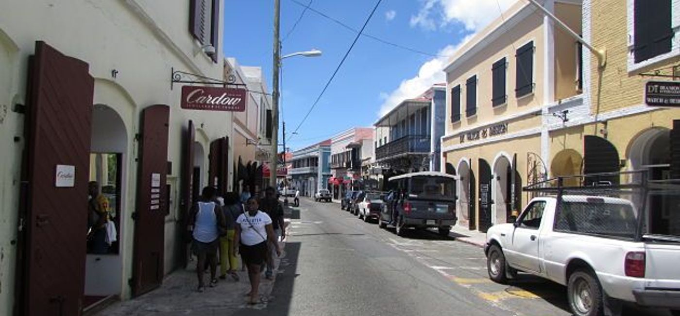 Image: PHOTO: Downtown Charlotte Amalie is ready to welcome visitors. (photo by Brian Major)