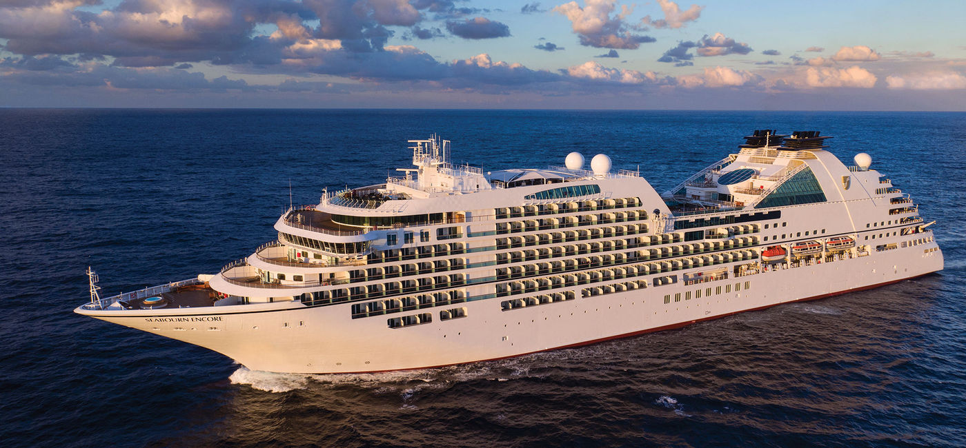 Image: Aerial shot of the Seabourn Encore (photo via Seabourn)