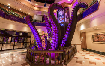 Ursula takes over the lobby at Disney Paradise Pier Hotel.