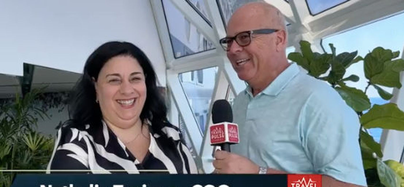 Image: Nathalie Tanious, COO TravelBrands with John Kirk (TravelPulse Canada)