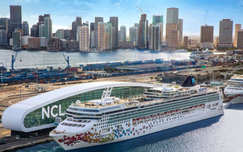 Norwegian Gem at new NCL Terminal in PortMiami.