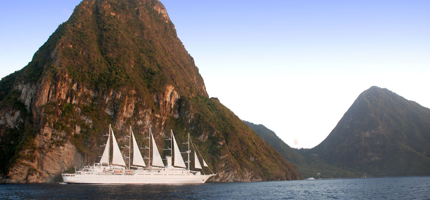 Image: Windstar's Wind Surf in St. Lucia (photo via Windstar Cruises)