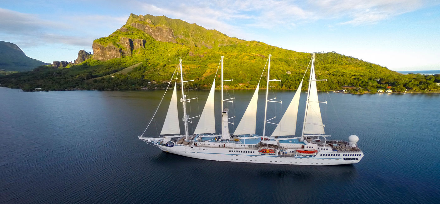 Image: Windstar Cruises' Wind Spirit in Moorea. (photo via Windstar Cruises)